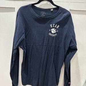 Champion Navy Kean University Long Sleeve Shirt size medium